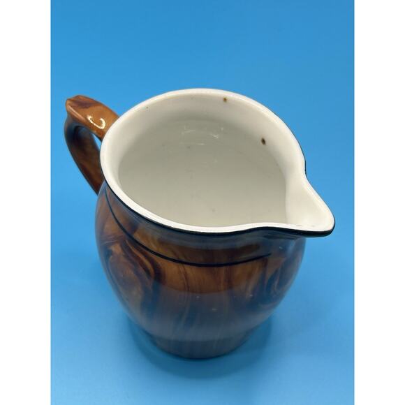Vintage Union K Faux Wood Porcelain Small Pitcher/Creamer Czechoslovakia - Picture 2 of 8